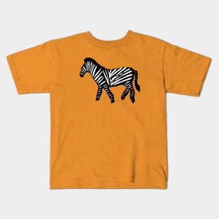 Zebras Pattern in Black and White Kids T-Shirt